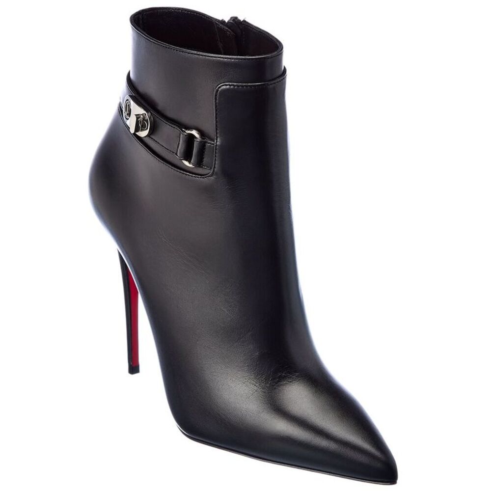 Christian Louboutin Lock So Kate 100 Leather Bootie, Black
